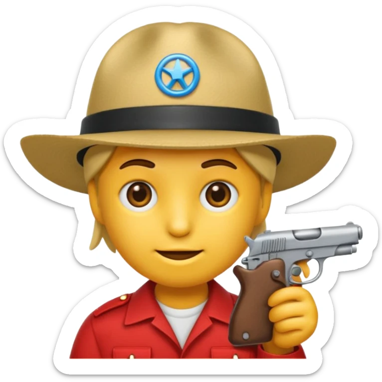 As un emoji que se vea la cabeza nada más con una gorra de lado y que no tenga aspecto infantil con una pistola  sticker