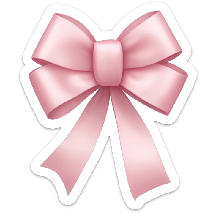 light pink ribbon bow sticker