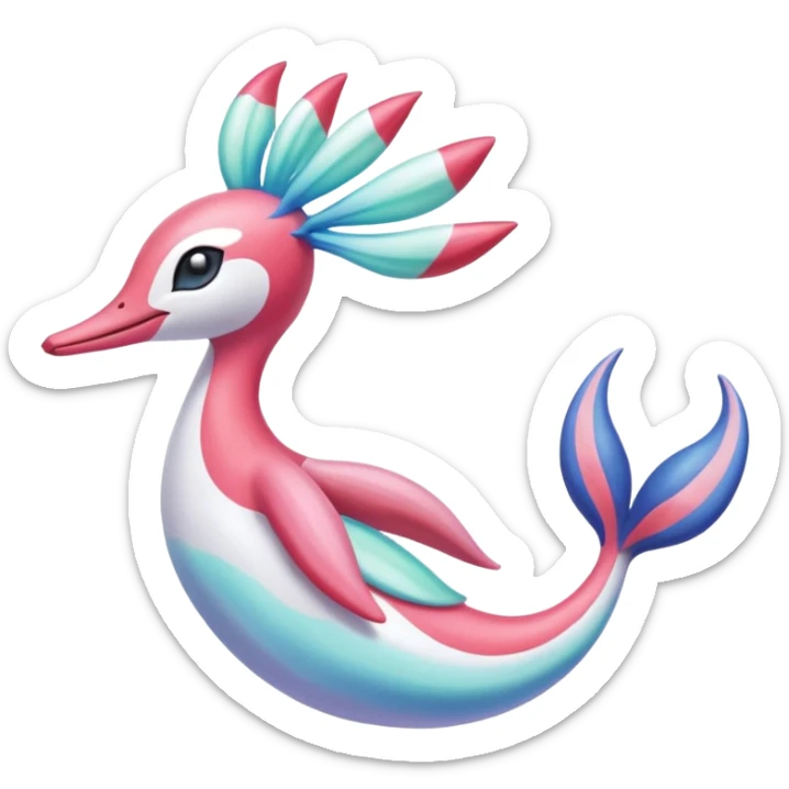 Colorful Exotic Meloetta-Milotic-Cresselia-Primarina-Kirby-Fakémon-creature-hybrid sticker