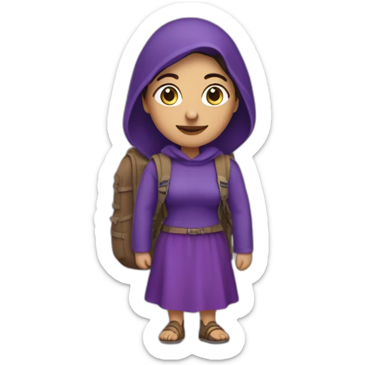 Armenian women in purple clothing with the rucksack sticker
