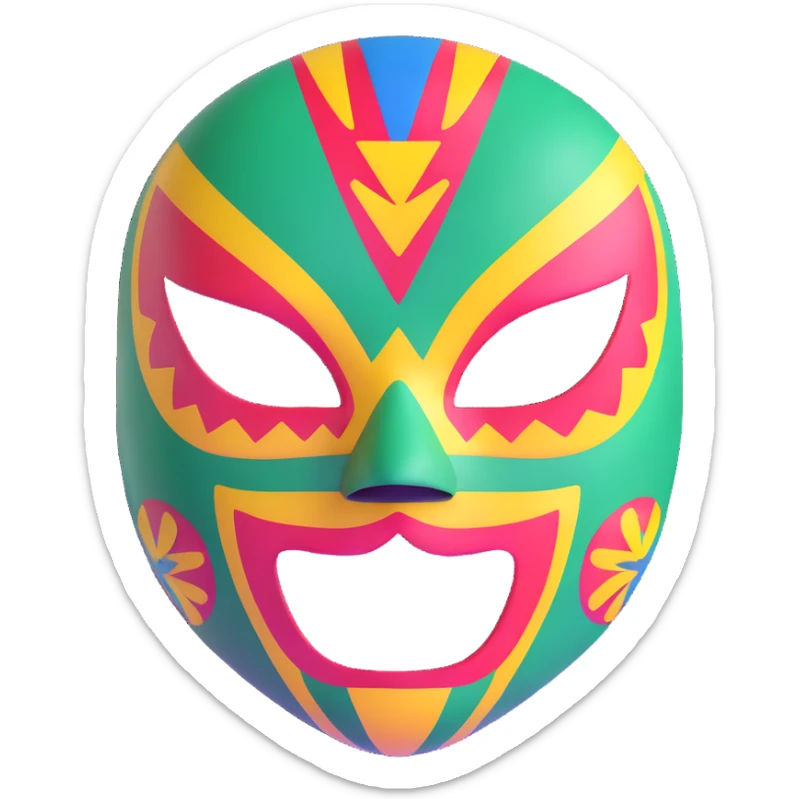 luchador ski mask, colorful mexican wrestling mask sticker