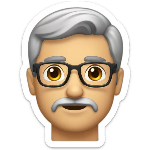 hombre  45 años guapo con barba moreno pelo engominado ojos grandes y nariz grande labios finos y cejas pobladas sticker