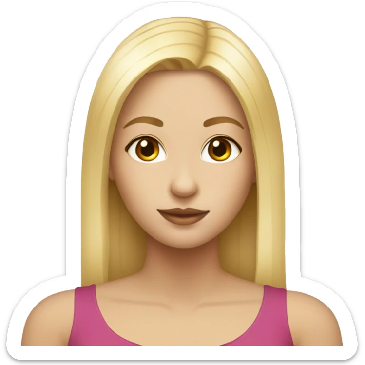 Two girls, blonde, straight hair, beautiful face  sticker