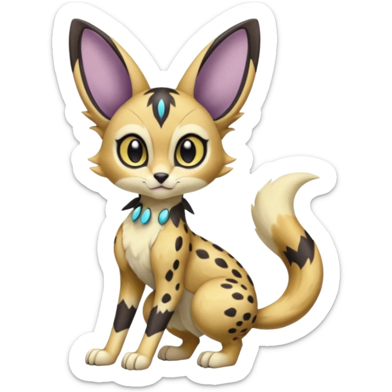 Big-eared Batty Meloetta-Serval-Cresselia-Palkia-Stitch-Fakémon-creature-hybrid sticker