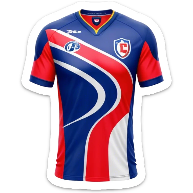 Cinematic Realistic image of an AFL jersey rendered in vibrant team colors with detailed fabric textures and dynamic creases, illuminated by bold, stadium lighting that accentuates its sporty character sticker