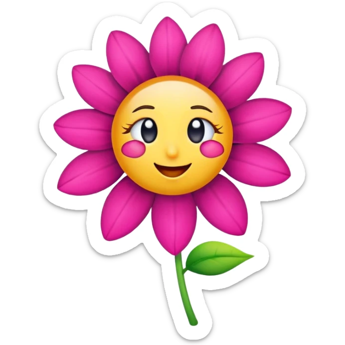 A happy flower, with a tear in her eye, but she has legs  sticker