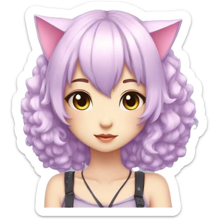 Edgy Kawaii Cute Cool Beautiful Elegant Pretty Pastel Anime Catgirl sticker