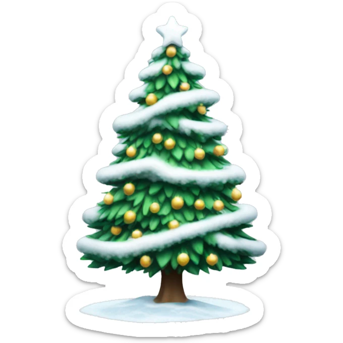 Snowy Christmas tree sticker