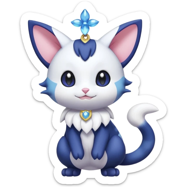 Cute Adorable Kawaii Royal Elegant Tall Pretty Beautiful Skitty-Meowstic-Gorebyss-Pokémon (full body) sticker