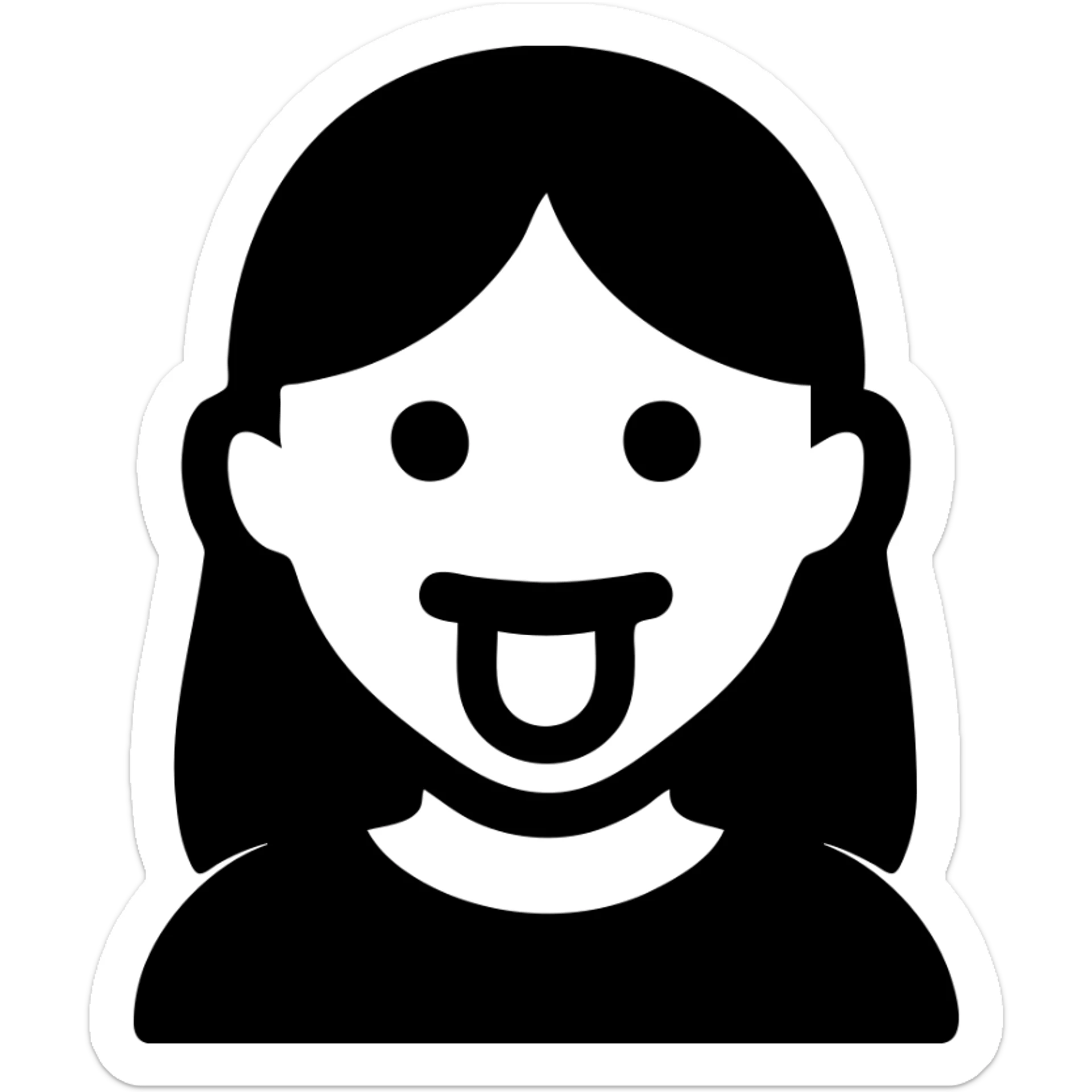 teen girl sticking out her tongue sticker
