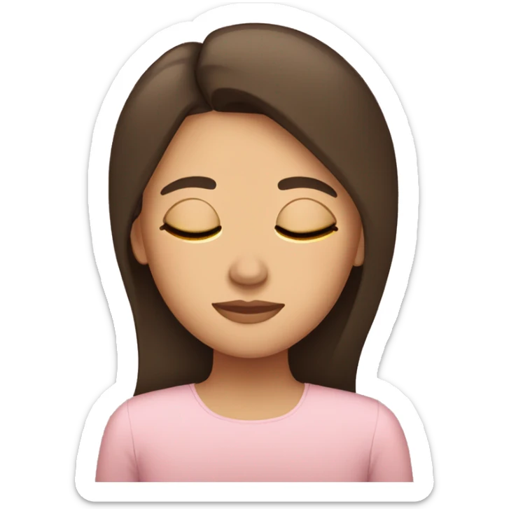 Brunette girl sleeping sticker