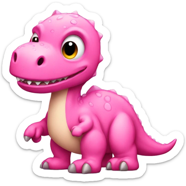 pink dinosaur  sticker