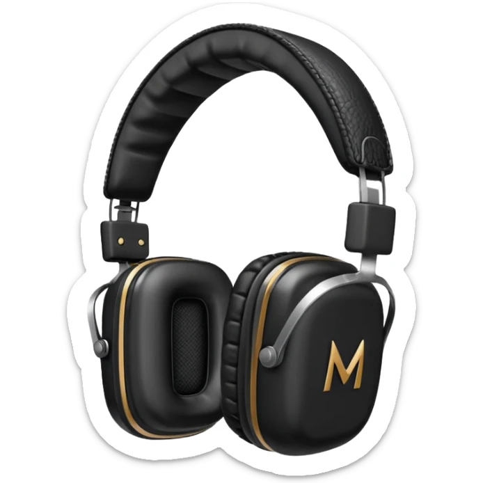 Icon of headphones with square ear pads in the Marshall style. sticker