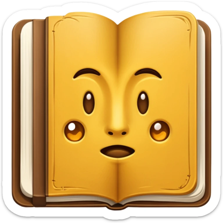 Lectura libro abierto marron sin fondo y sin tantas paginas, como uno de los primeros sticker