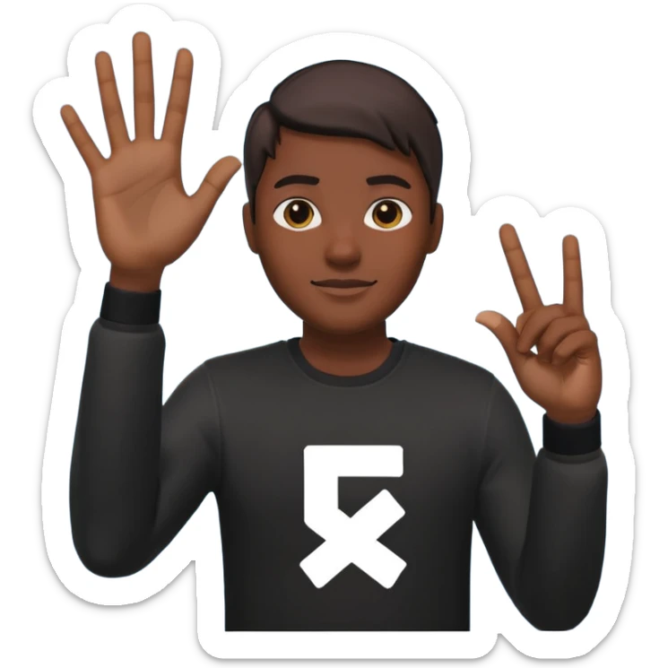 Que este 🙋🏾emoji envés que saludé haga con mano la forma de el emote de fornite toma la L sticker