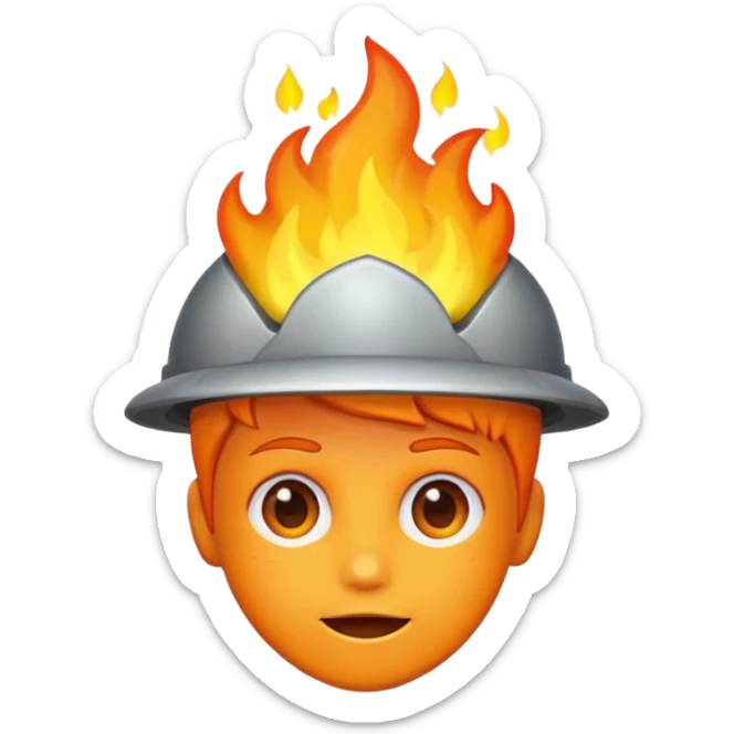 🙂🔥 cobine the two put the fire on topp of the head nothing more nothing less, stop with the ai don’t make it look like a person  sticker