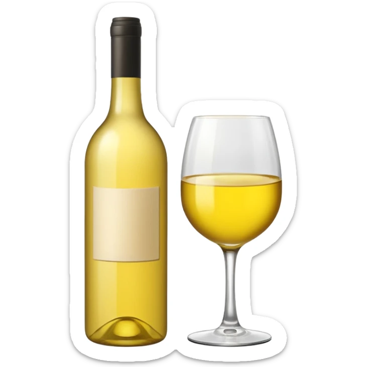 Yellow wine bottle  sticker