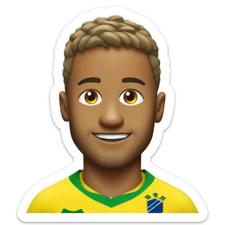 Realistic Emoji from the Soccer Player Neymar Jr. with Brazil Soccer Shirt sticker