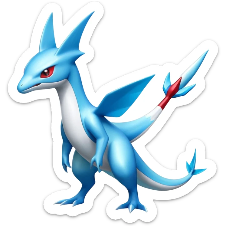 Shiny Latias-Salamence-Fakémon-hybrid-creature (full body)  sticker