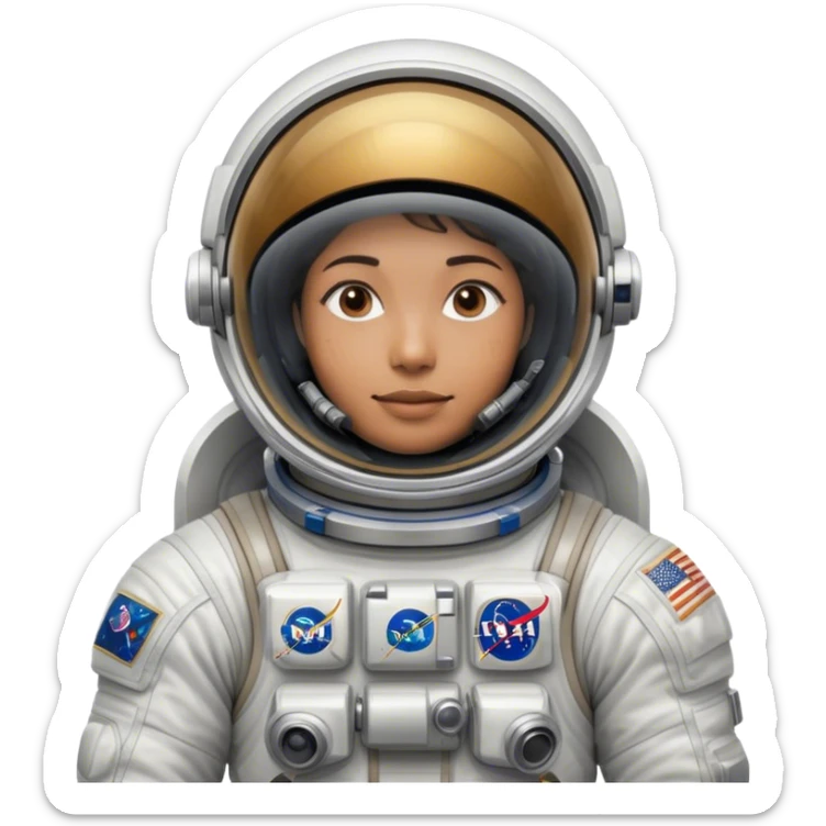 👨‍🚀 Cinematic Realistic Astronaut – A highly detailed depiction of an astronaut in a state-of-the-art space suit, floating weightlessly in the vast expanse of space. The reflective visor captures the distant Earth, while intricate suit details and soft lighting create an immersive sense of realism. sticker