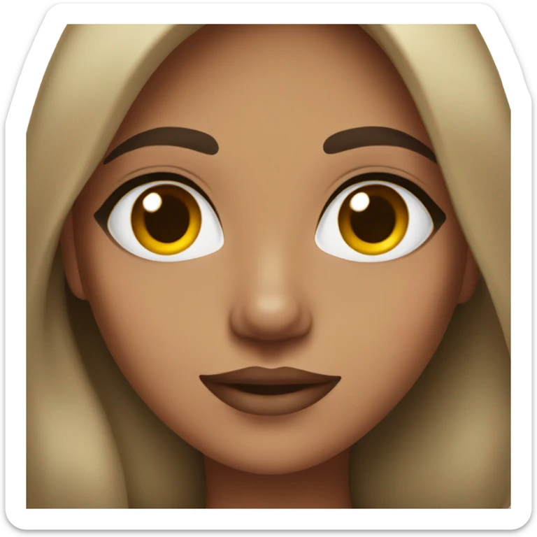 young adult girl with brown hair and dark skin and full lips sticker