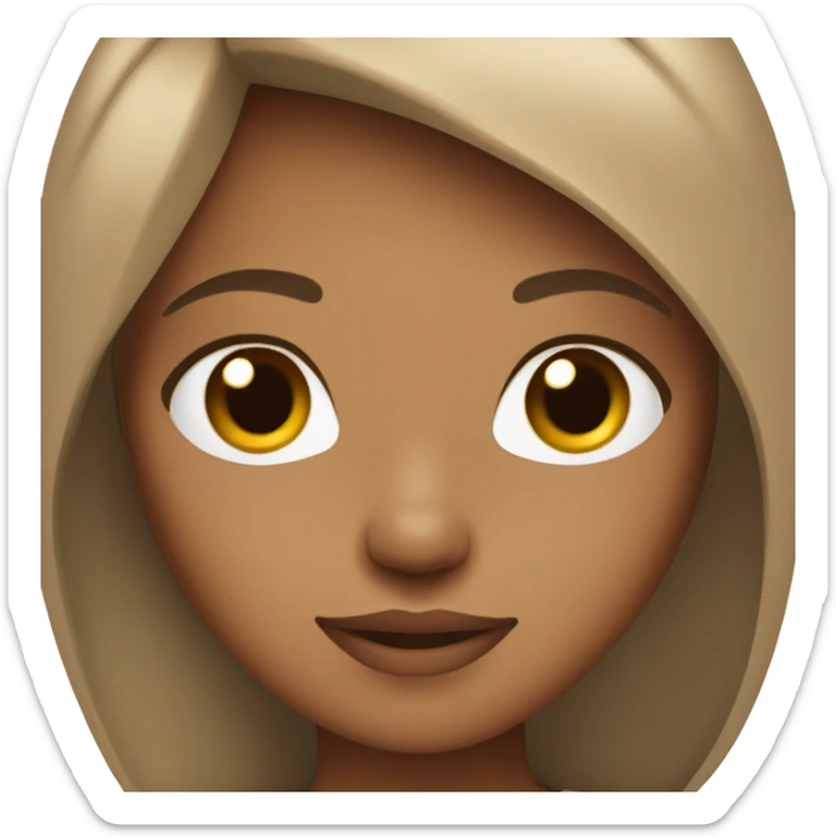 Light brown skin girl with light brown straight hair and dark brown eyes sticker