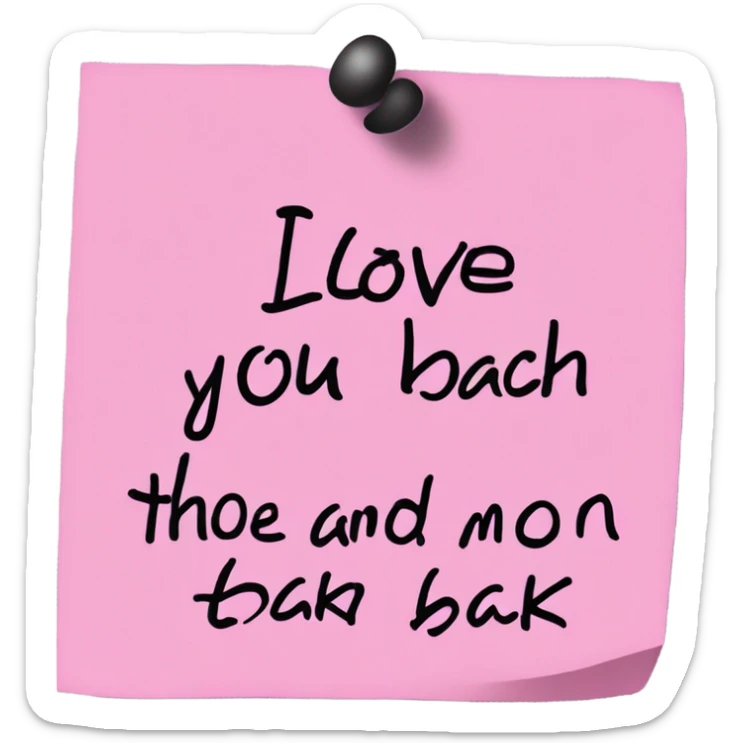 pink sticky note that says i love you to the moon and back sticker