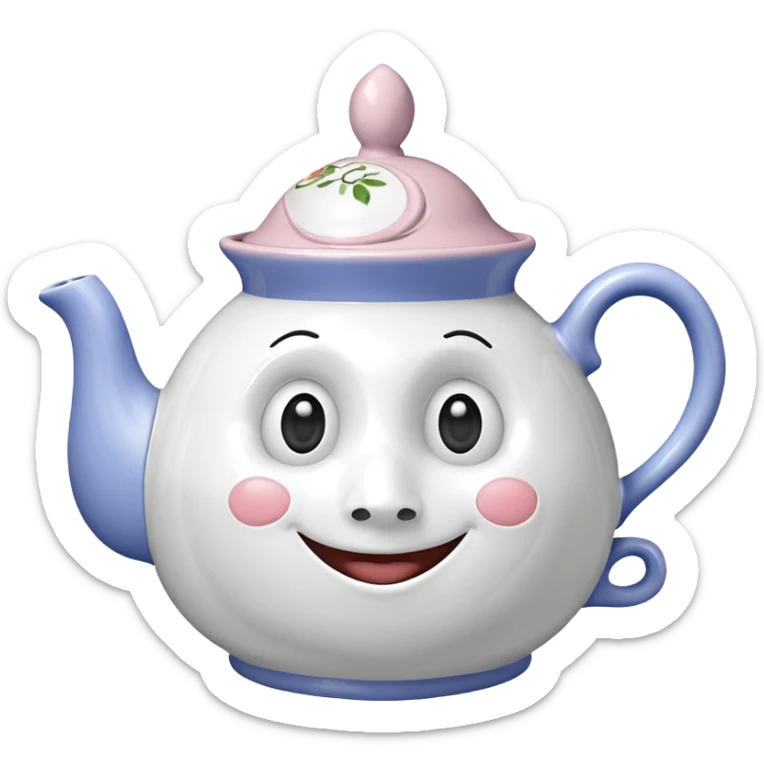 A character from the fairy tale Beauty and the Beast: Mrs. Potts, the lady who was turned into a teapot and retains the teapot's original form. sticker