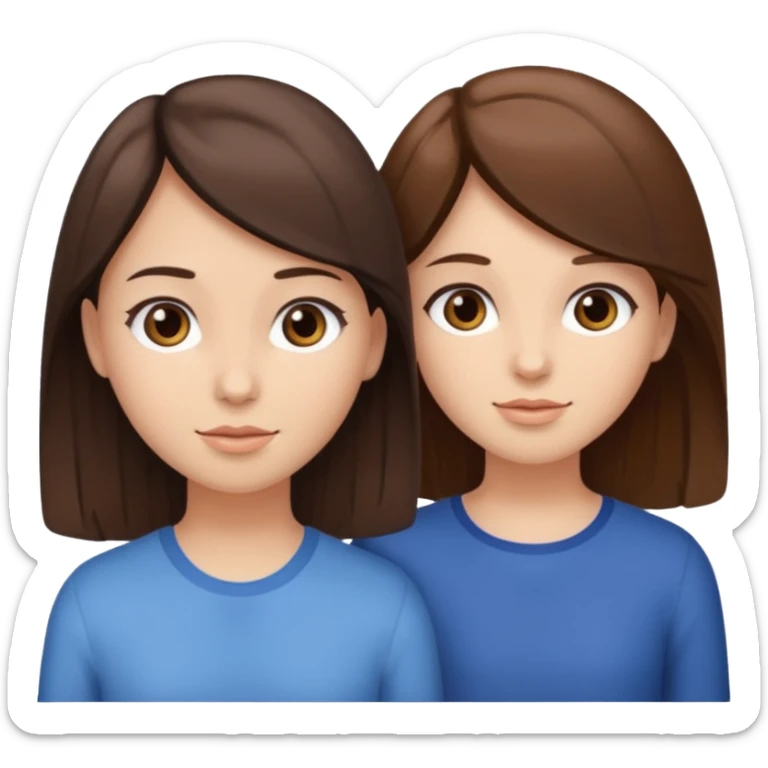 2 Besties g girls one dark brown hair one light brown hair sticker