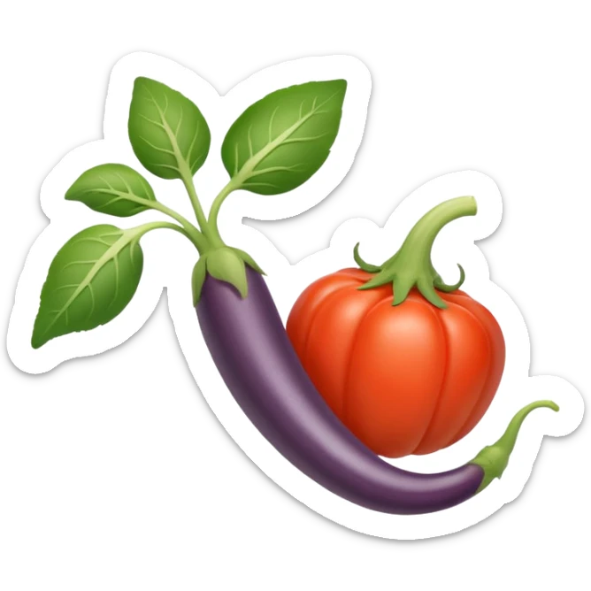 ratatouille, ícone minimalista de vegetais franceses, cores vibrantes sticker