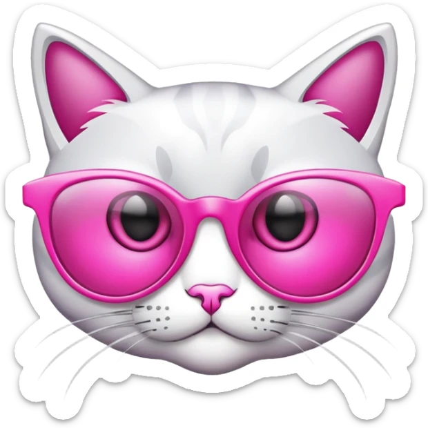 cat-eye shaped safety glasses with bright pink lenses, fashionable protection sticker