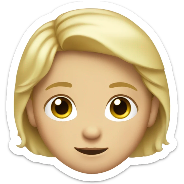 a kid with round face and freckles and green eyes and small mouth and blonde hair sticker