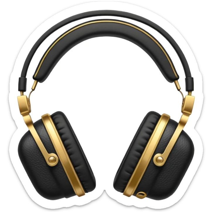 Icon of headphones with square ear pads in the Marshall style. sticker
