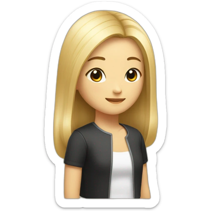 Une asiatique au cheveux cour et noir et une fille blonde sticker