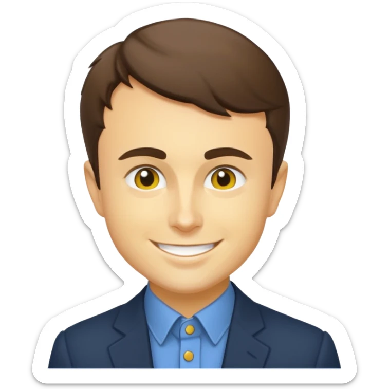 Charlie kirk's face on a yellow discord/twitter emoji style emoji. sticker