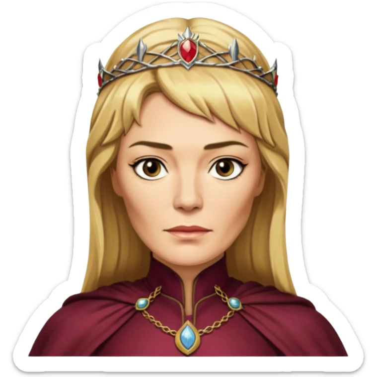 Cersei Lannister 40 years wihtout crown   from Games of throne character face only front face sticker