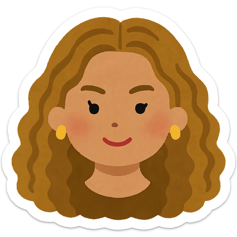 Beyonce's head only, no neck or body, in the style of Irasutoya, cute simple Japanese illustration sticker