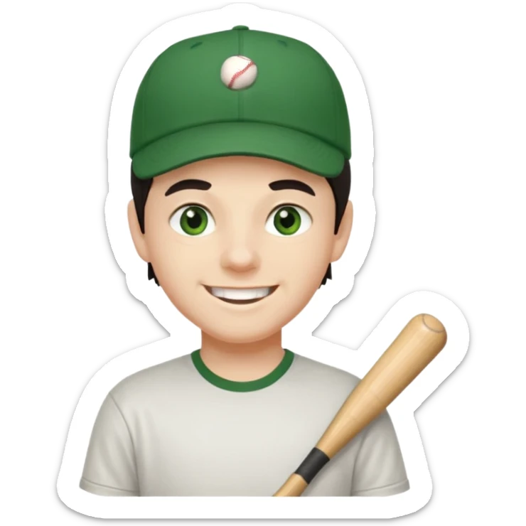 older-teenage-boy-dark-hair-green-eyes-tshirt-smiling-with-teeth-showing-baseball-hat-on-sideways sticker