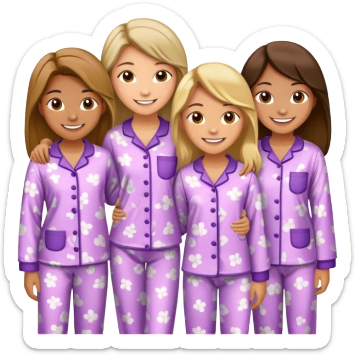 A Group of Teen Girls in Pajamas sticker