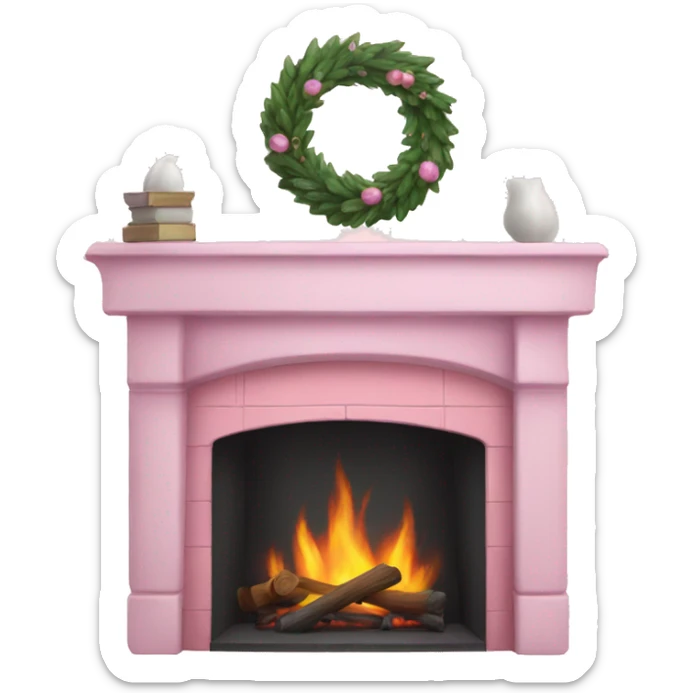 Winter Pink FirePlace sticker