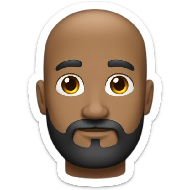 hombre de 45 años cabello negro muy corto canas barba ojos negros sticker