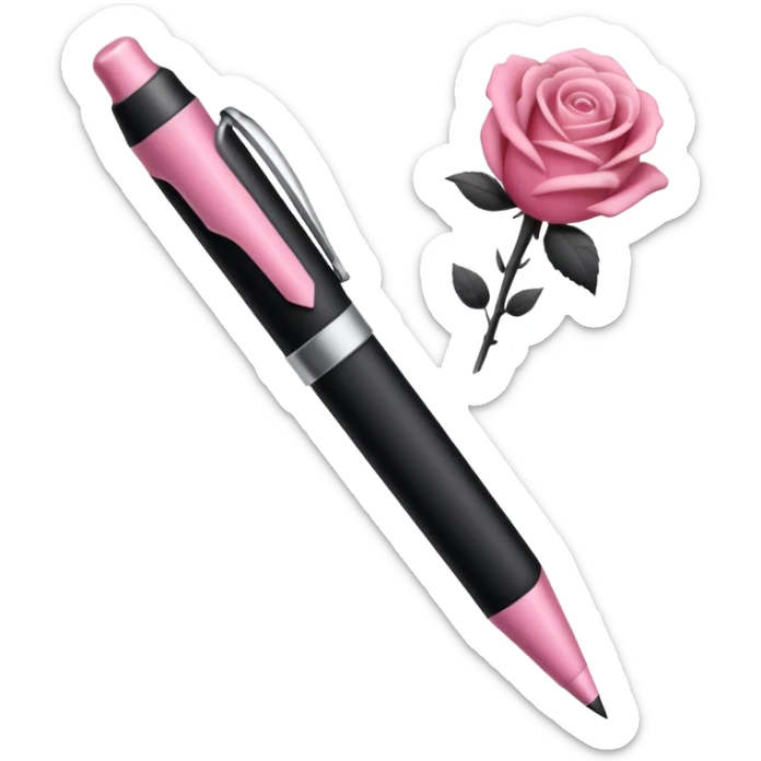 crée moi une liste avec un stylo en rose claire dégradé rose foncé sticker