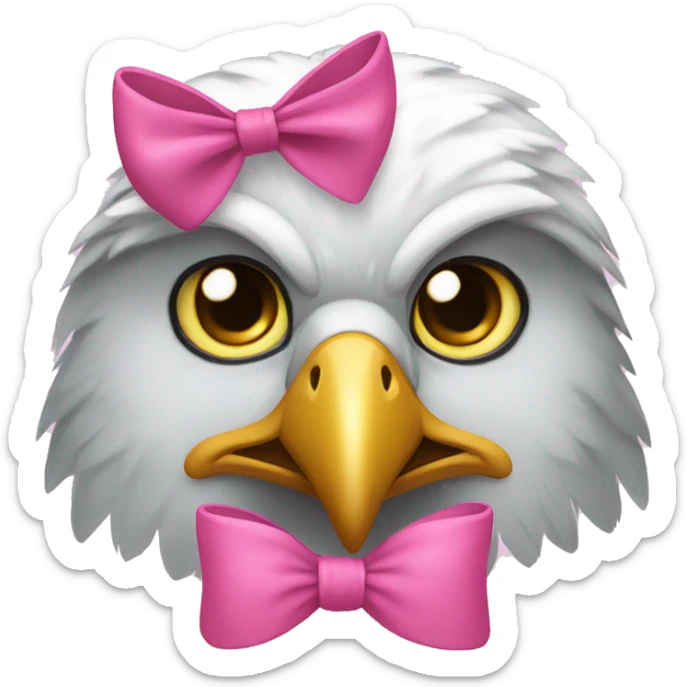 Eagle with pink bow on head sticker