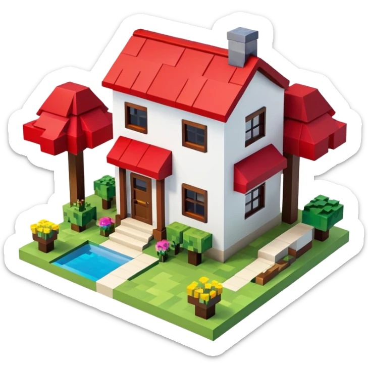 Minecraft house sticker