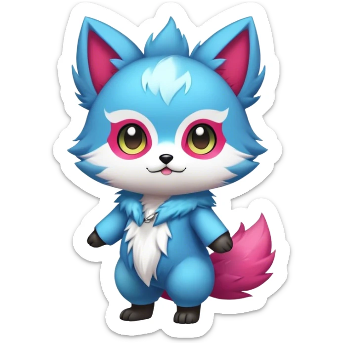  High quality Cute Cool Kawaii edgy Pretty Chibi Fur-Sona Colorful Fakemon Full Body sticker
