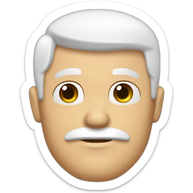 Hombre de piel blanca con el pelo corto negro y peinado hacia el lado derecho, con los lados rapados, sin barba y sin bigote y sin gafas sticker