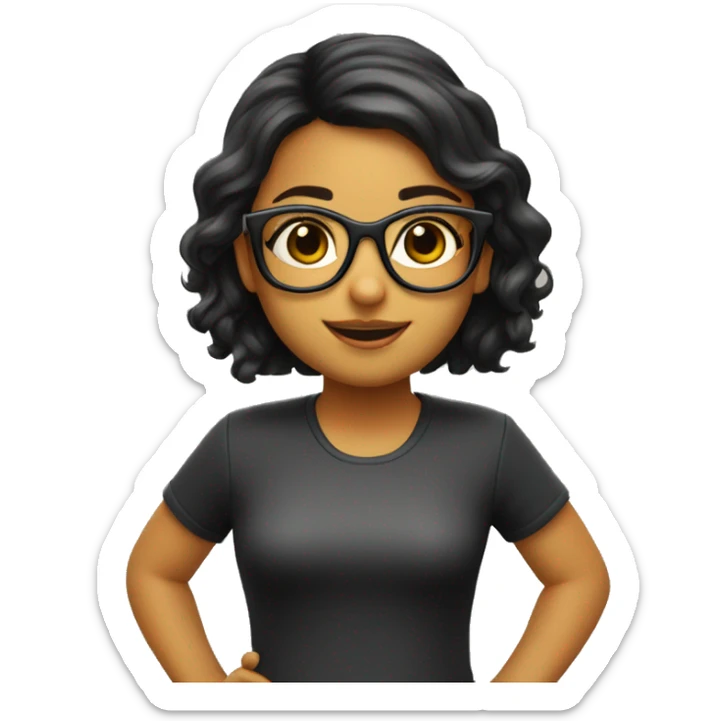 Niña con gafas y pecas que se llame Esther con gafas y pecas  sticker