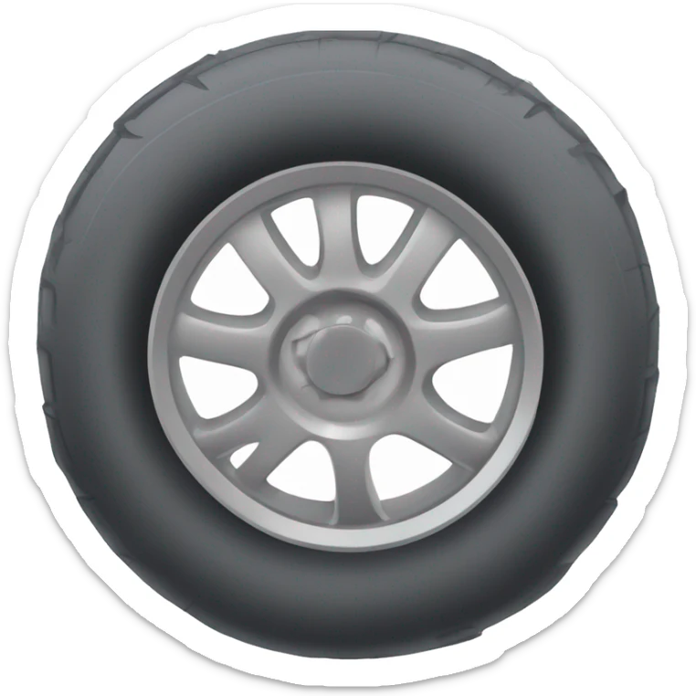 A simple and clean design of a compact car with one flat tire, showing the tire slightly deflated and pressed against the ground. Cartoonish style, minimal details, suitable for use as an emoji. White or transparent background. sticker