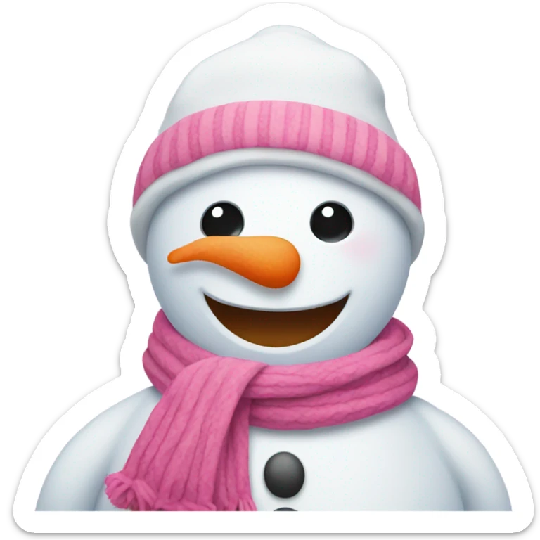 snowman with pink scarf sticker