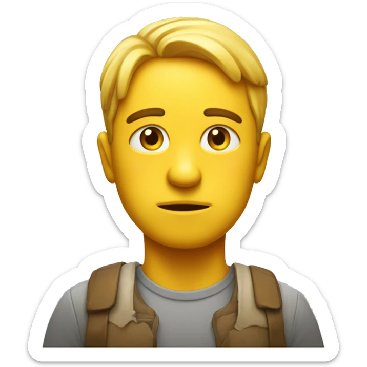 Yellow standard emoji giving a side look to the camera conveying an emotion of suspicion or skepticism sticker